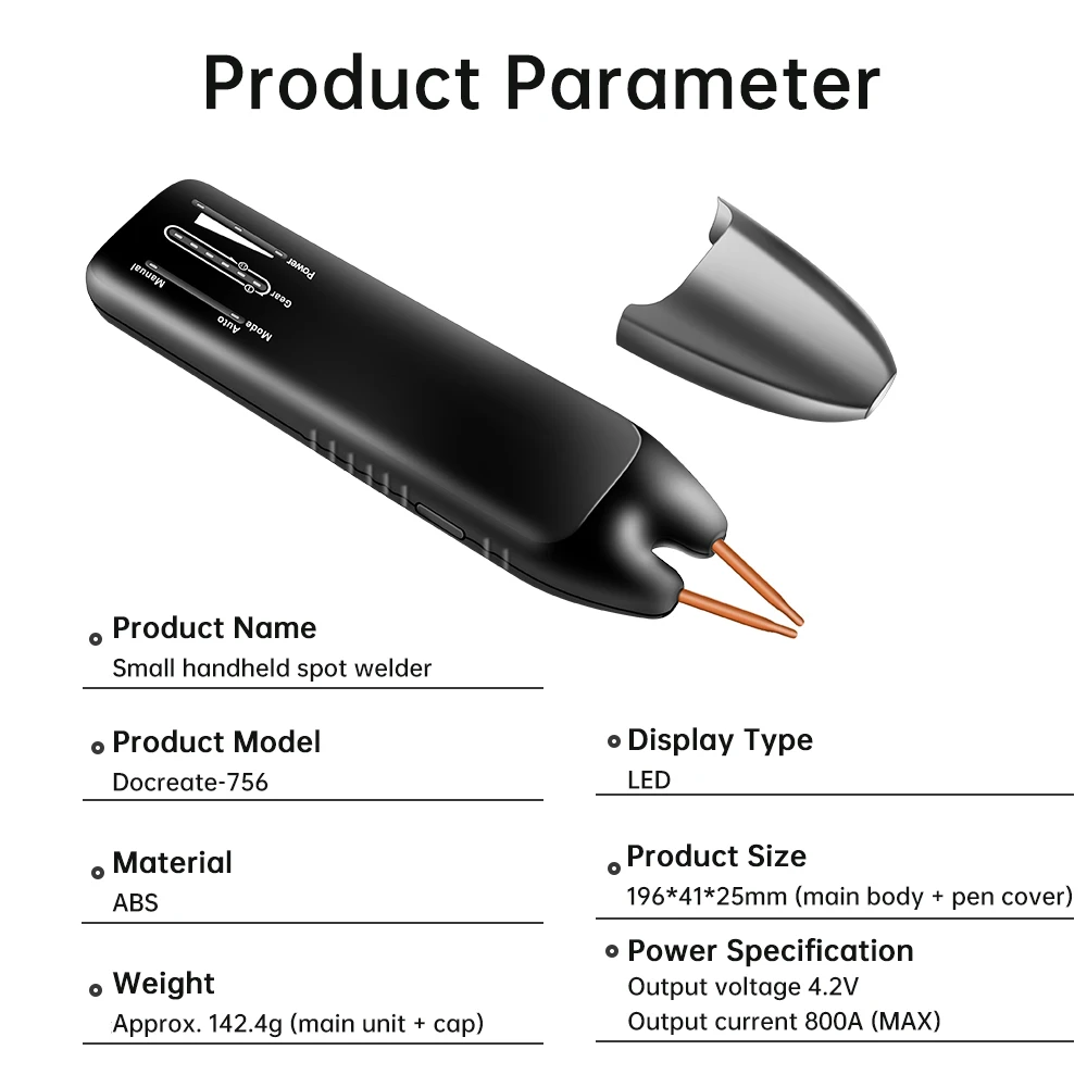 DC5V Portable Handheld Digital Spot Welding 11 Gears Adjustable Spot Welder Nickel Sheets Automatic Manual Mode 18650 Battery