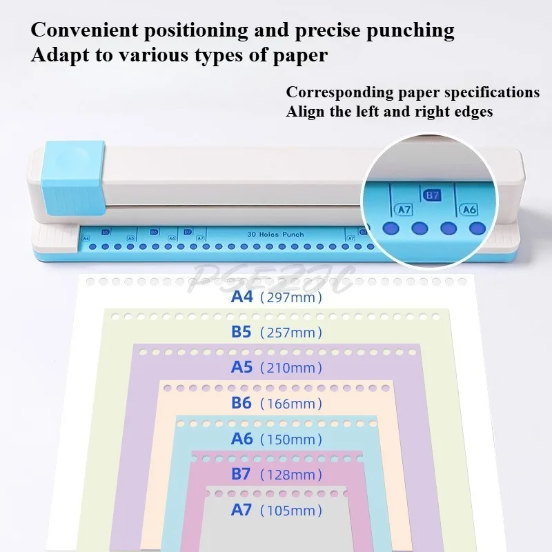Hand Pushed 30 Hole Punching Machine Loose Leaf Notebook Universal Paper Punching Machine Coil Notebook Punching Machine