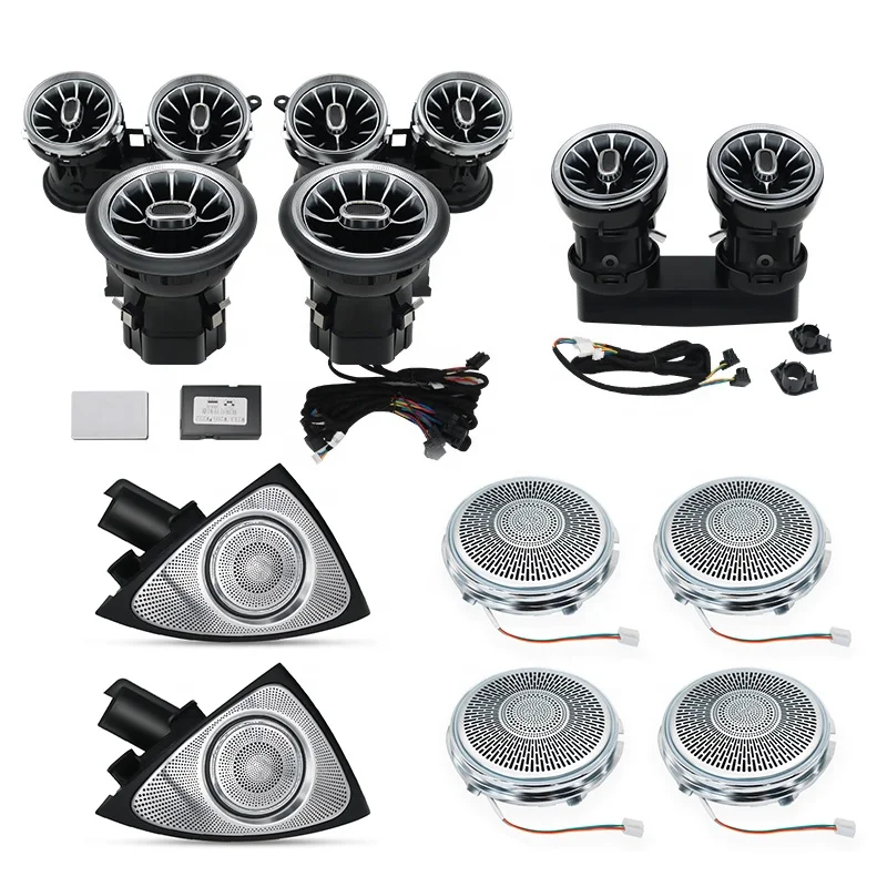 64 Colors LED Air Vents Speaker Cover Tweeter Speaker Ambient Light For Mercedes-Benz E-Class W213