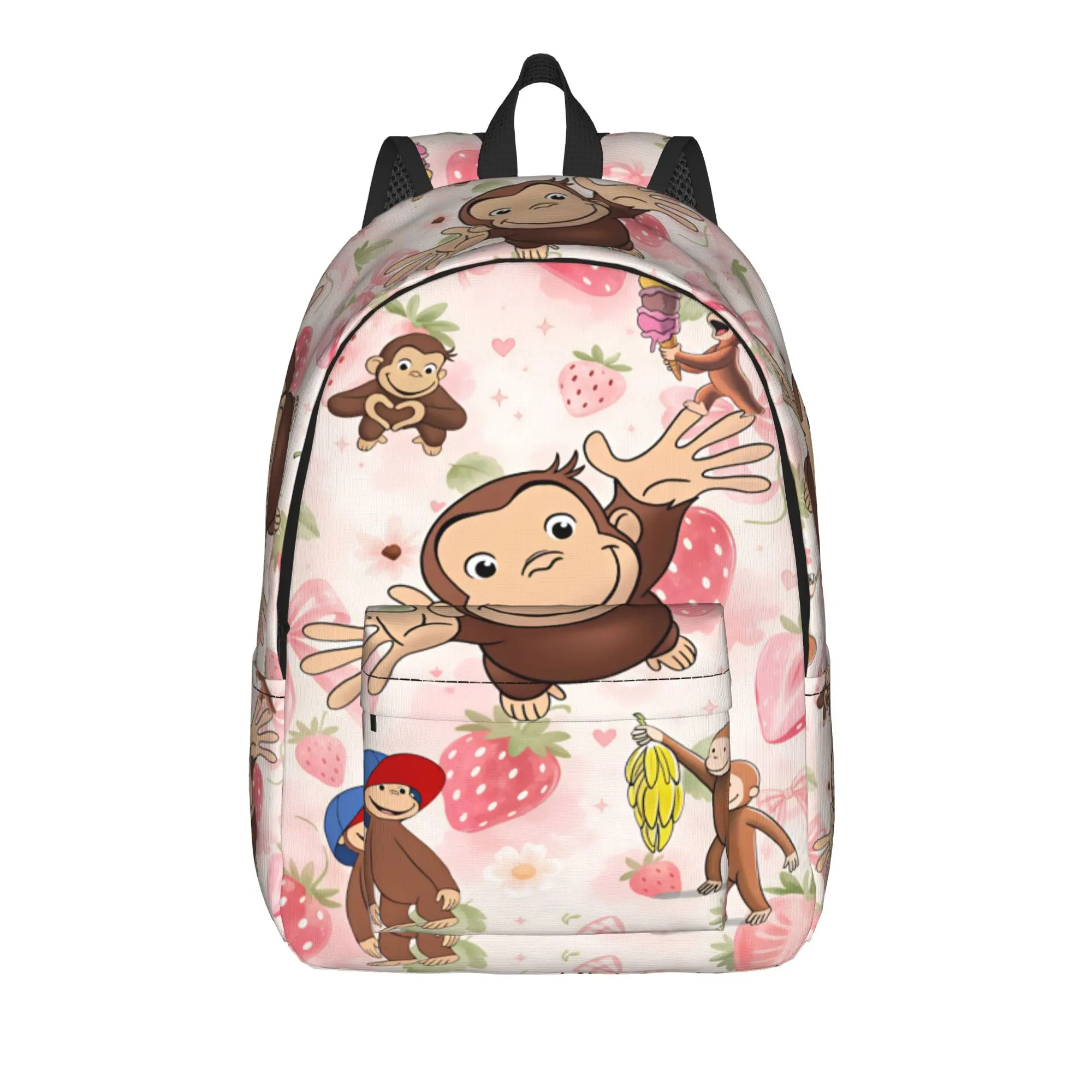 Curious George Monkey Backpack  University Backpacks Girl Custom Pattern School Bags Leisure Rucksack