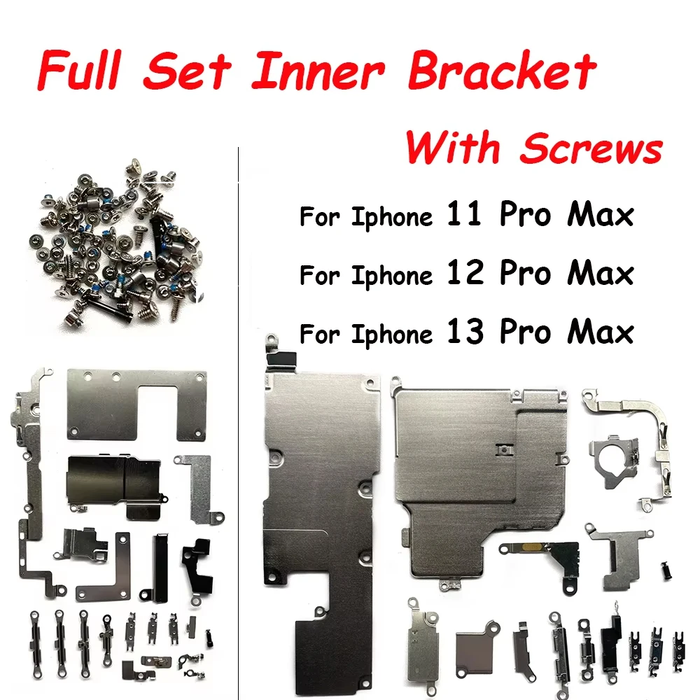 Soporte de Metal con juego completo de tornillos de repuesto para Iphone 11 12 13 14 15 Pro Max Mini 14 Plus piezas pequeñas internas