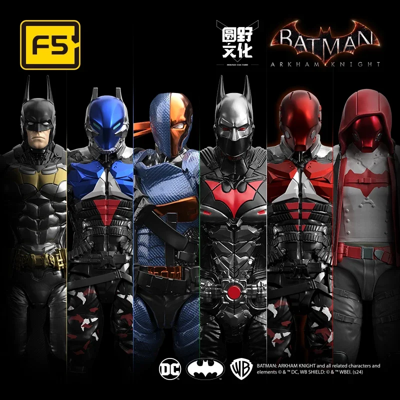 In Stock F5 ROUNDD CULTURE Batman (Crazy Edition): Arkham Knight Joker Deathstroke Red Hood Assembled Model Toys Collection