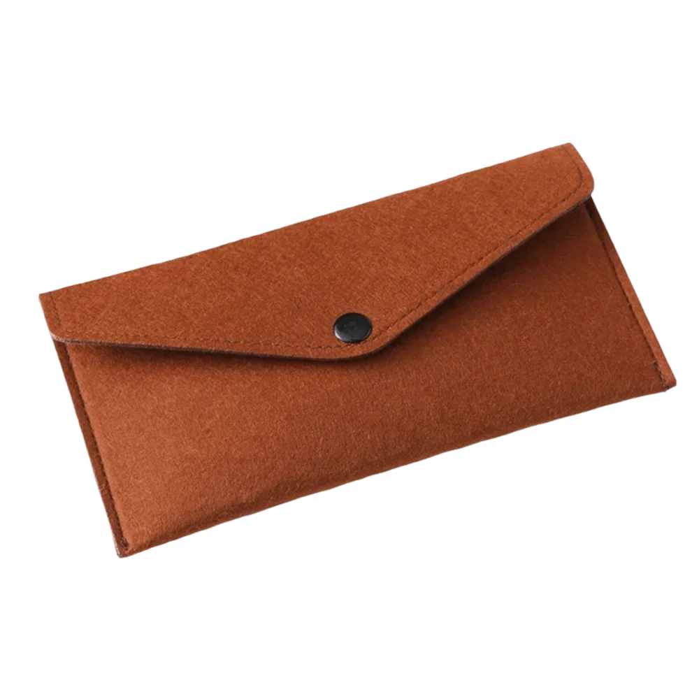 New PVC Lining Felt Phone Pocket Bill Compartment Buckle Closure Coin Purse Lightweight Credit Card Holder Daily Use