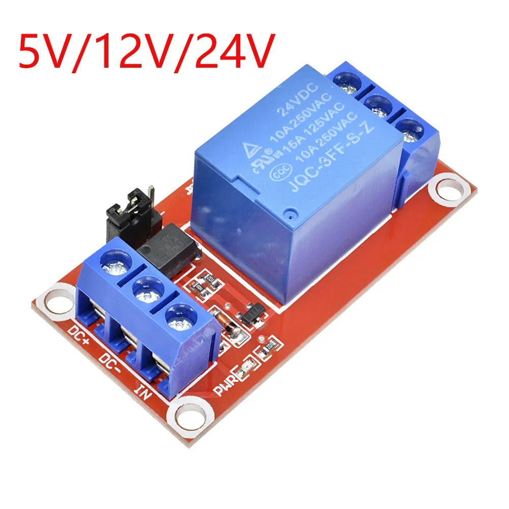 One 1 Channel 5V 12V 24V Relay Module Board Shield With Optocoupler 12V Relay Module Support High and Low Level Trigger