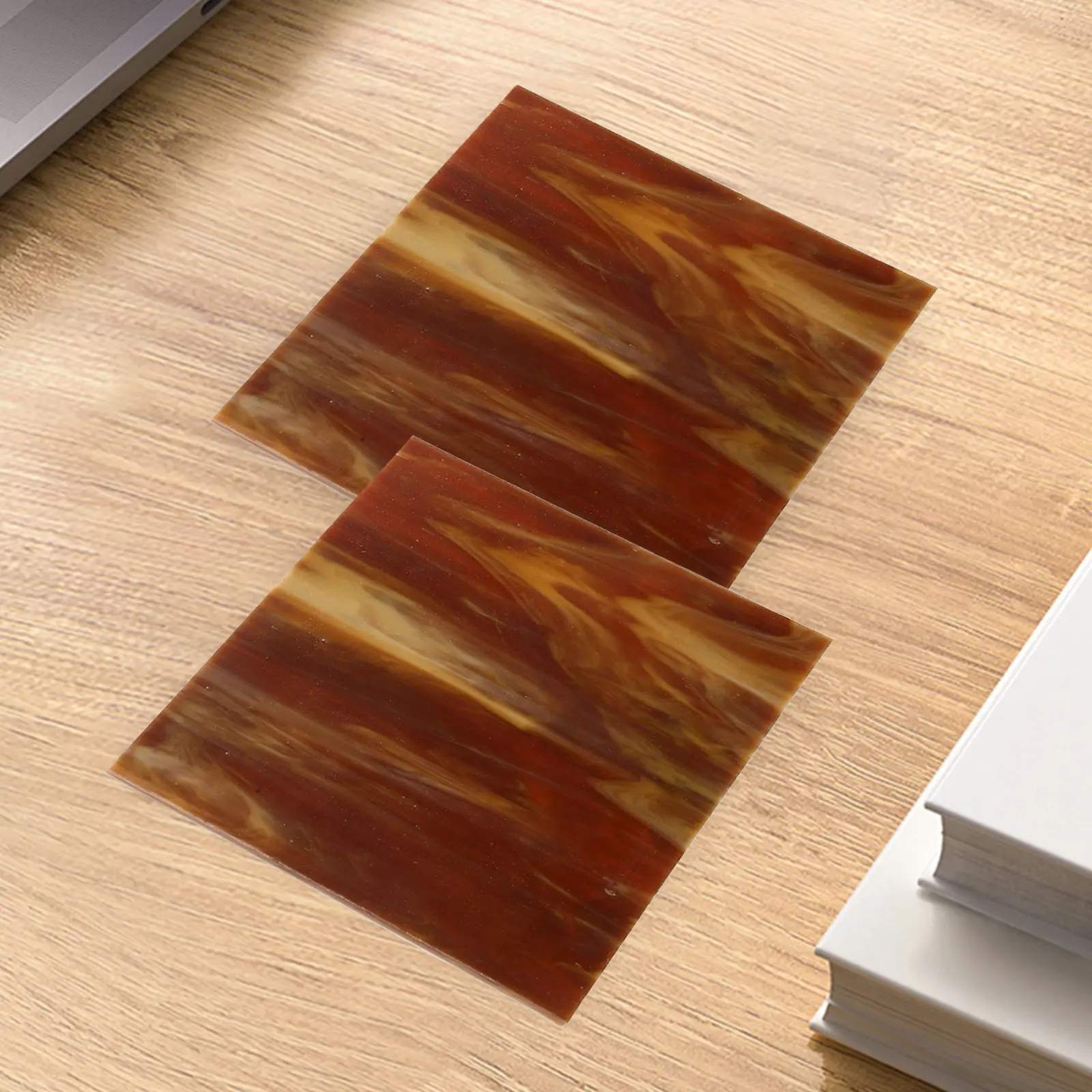 

2Pcs Delicate Tiles Handmade Glass Craft Material for DIY Art Projects Mosaic Decor Color Glass Pieces Tiles DIY Art Supplies