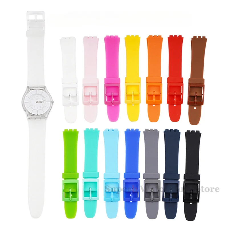 時計用シリコンストラップ,カラフルなラバーストラップ,交換用ブレスレット,男性と女性用のツール付きアクセサリー,17mm, 19mm, 20mm, 16mm