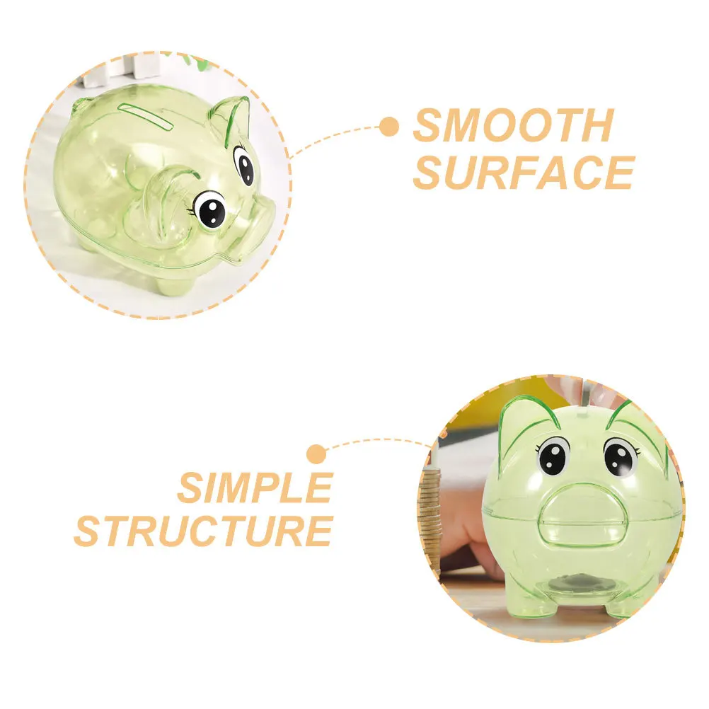 어린이용 플라스틱 투명 돼지 저금통 돼지 모양 동전 보관함 창의적인 돈 저축 장식용 저금통 플라스틱 돼지 저금통