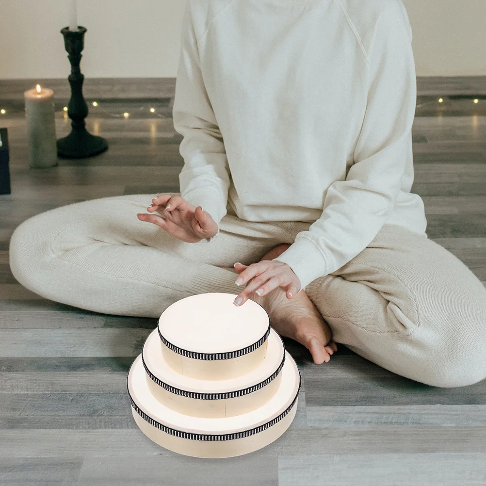 3 Pcs 10 Inches) Percussion Drum Baby Musical Instruments Major Tambourine Wood for Church Professional Child