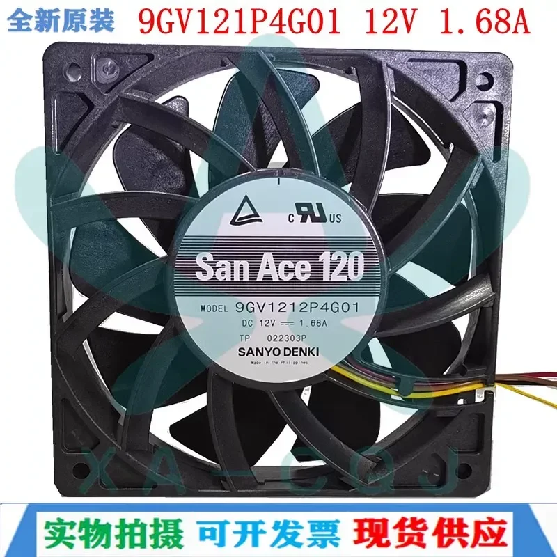 For New original 9GV1212P4G01 imported fan 12025 ball four-wire, Sanyo 12V cooling fan