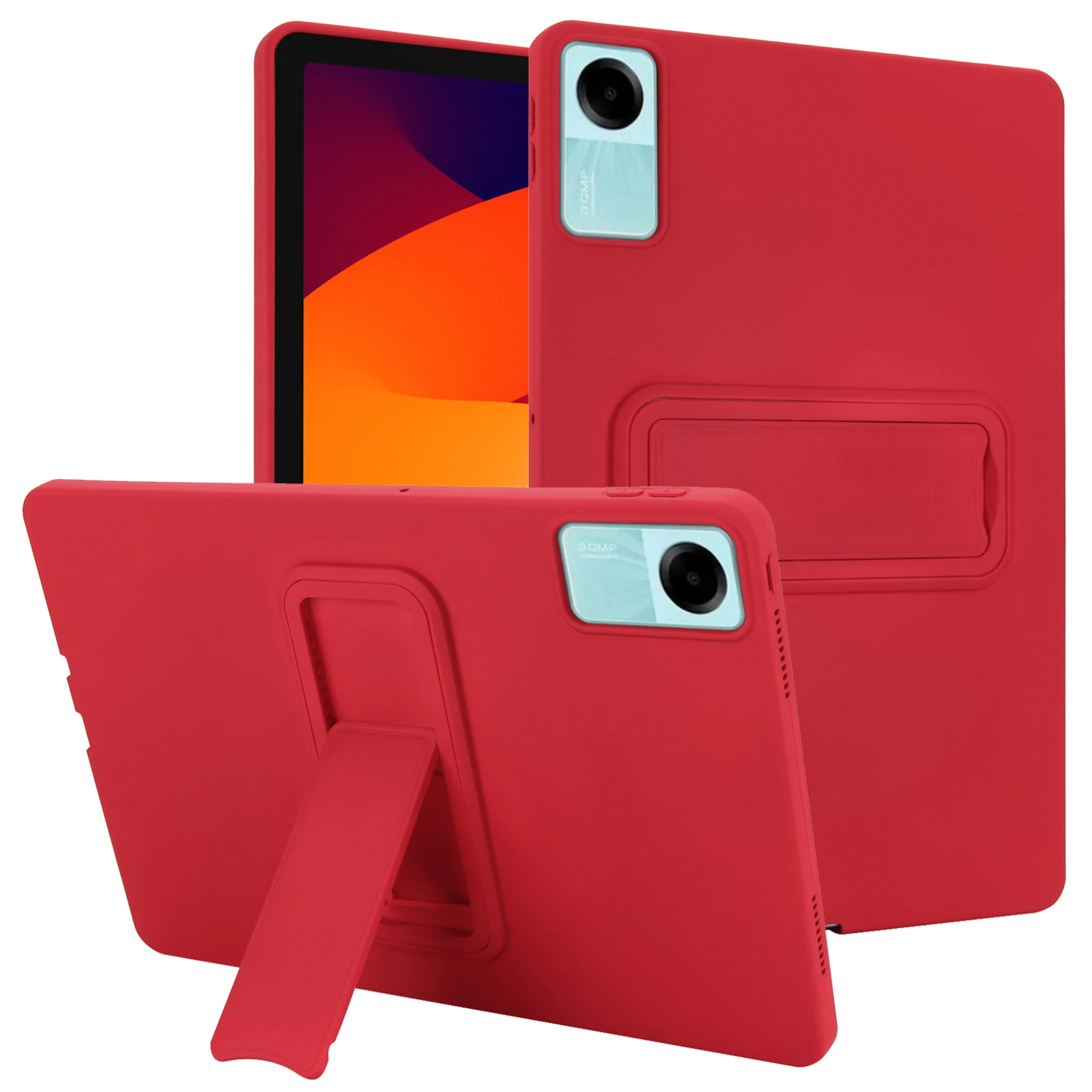 

Чехол для Xiaomi Redmi Pad SE из ТПУ + ПК, приятный для кожи чехол для планшета с подставкой - красный