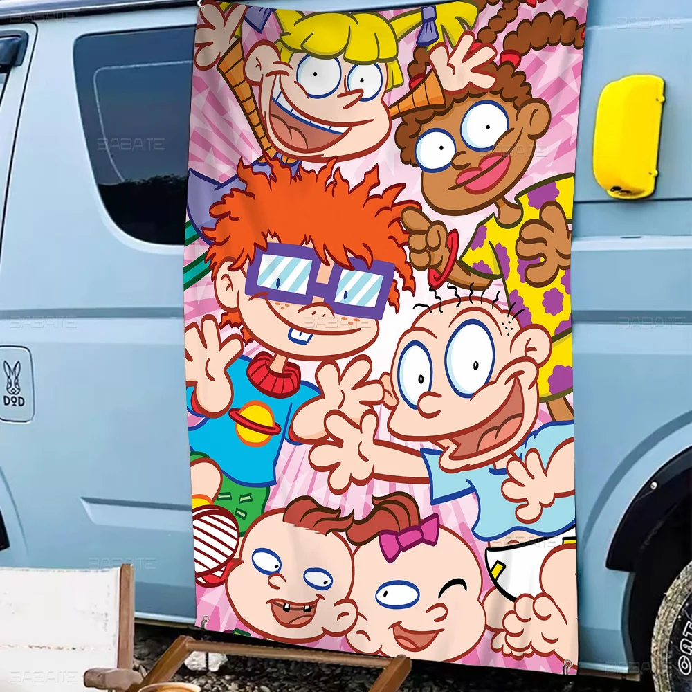 Cartoon-R-Rugrat-Anime Creative Pattern Hanging Flag Polyester Printed Banner Hand Pulled Flag