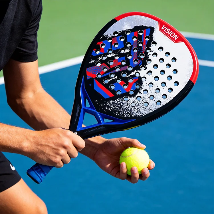 

Carbon fiber material 3K padel racket, stable hitting response for intermediate advancing players, OEM matte finish customizable