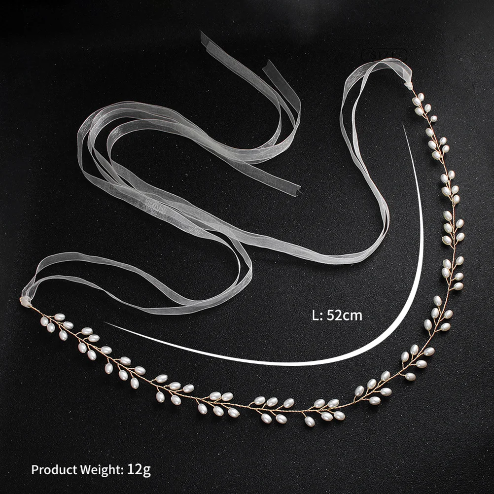 Pearl Bride Belt Ribbon Wedding Dress Sash Elegant Bridal Waistband Bridesmaid Belt for Wedding Dress Accessory