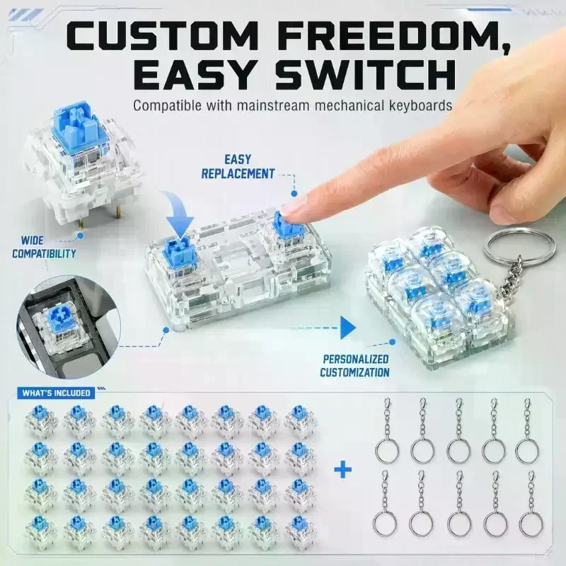 ชุดสวิตช์คีย์บอร์ดแบบกลไก 30 ช - 3D Printing Keyboard Keys บทวิจารณ์และราคา