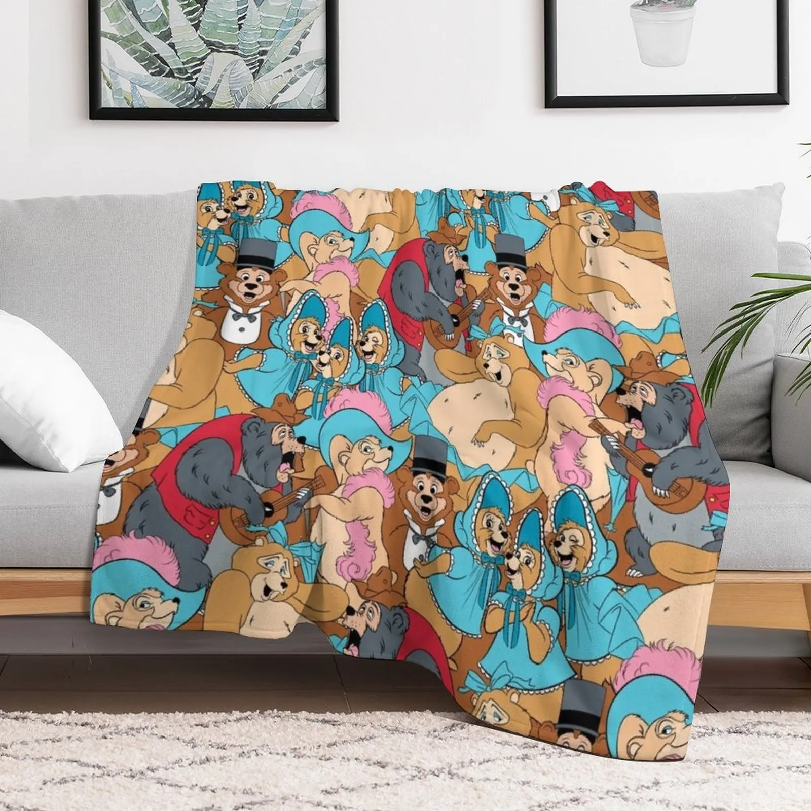 Country Bear Jamboree Pattern Throw Blanket Soft Decorative Throw Blankets