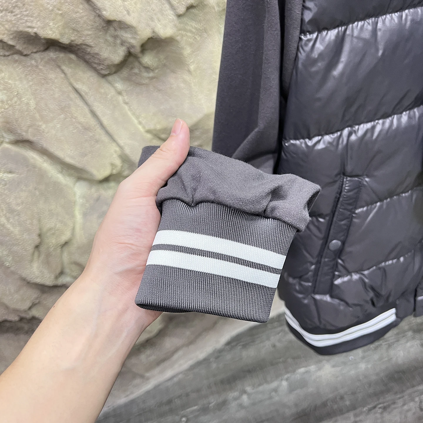 Raccomandazione dei pesi massimi! Colletto da baseball autunno inverno Colletto alla coreana a righe Bottoni lunghi Sve down Jaet Trendy Men Fa...