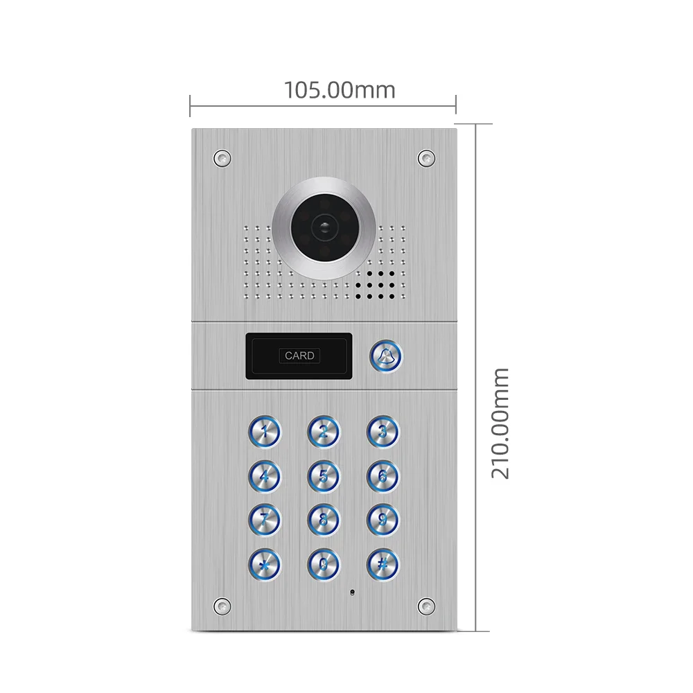 Jeatone-Interphone vidéo WiFi avec écran tactile, moniteurs avec clavier filaire RFID, interphones de sonnette pour l'appartement, 10 amarans, 2 pièces