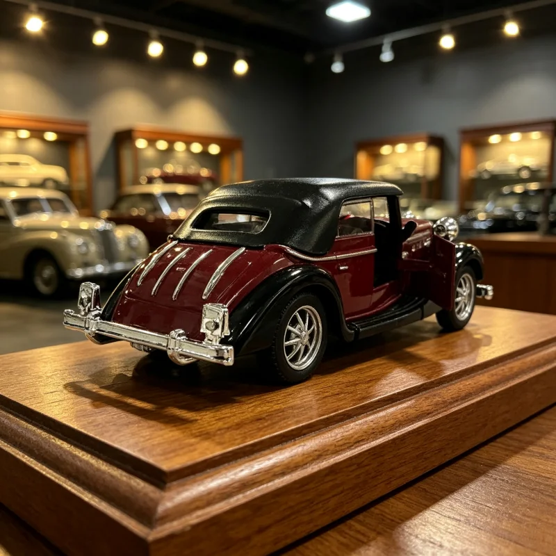 1/36 Retro Retro Double-Door Alloy Model Car, Open and Close the Car Door Pull Back the Model Car, Classic Old Car Decoration Co view 5