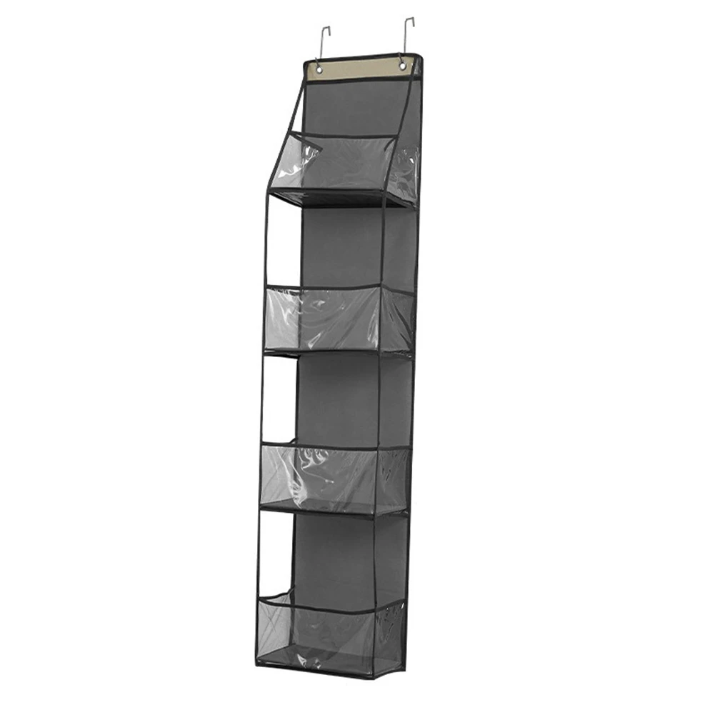 2026 New Multifunctional Hanging Bag Can Be Hung Behind the Door Multilayer Storage Sundries Sorting Storage Hanging Bag Gray