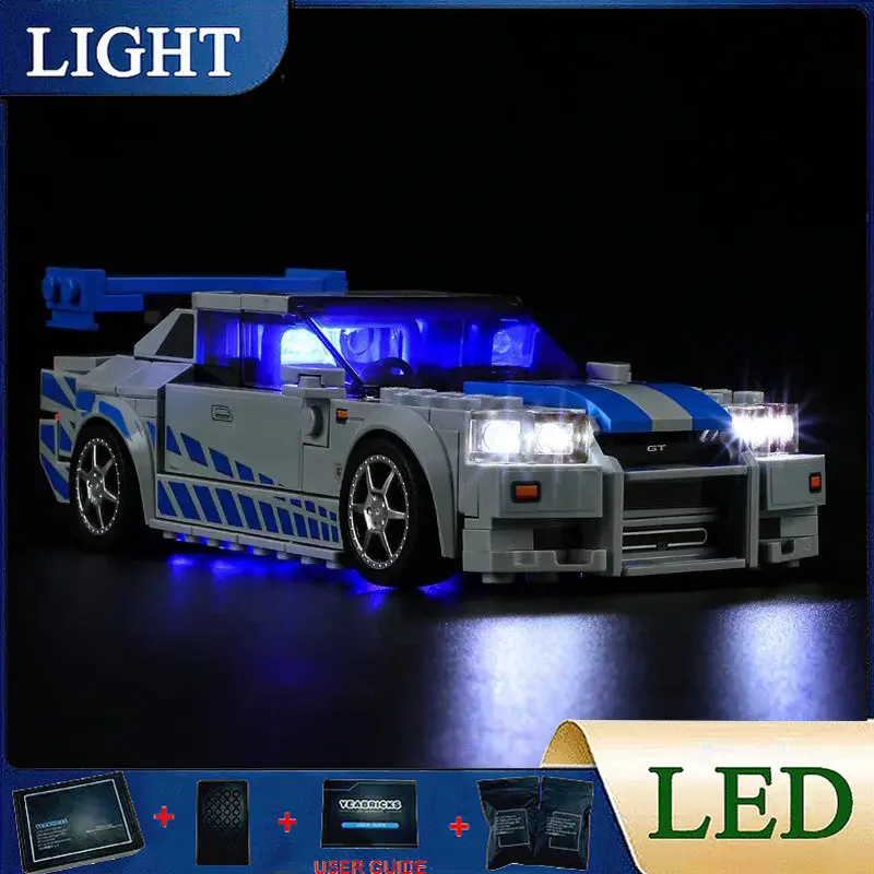 DIY LED Light Kit For LEGO 76917 Speed Champions Skyline GT-R Car (Only LED Light,Without Blocks Model)