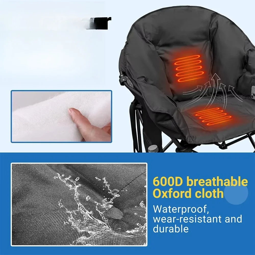 Lightweight outdoor high quality extra large thermal camping chair Camping winter and heated moon chair for adults