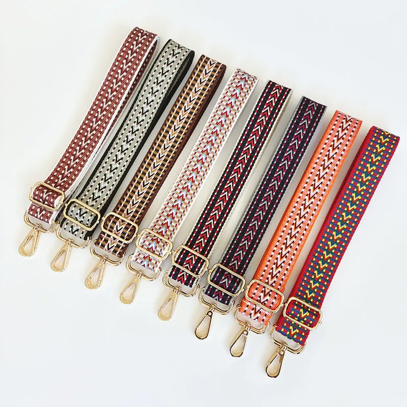 New Accessories Single Shoulder Oblique Span Shoulder Strap Adjustable Wide Shoulder Strap Colored Canvas Contrasting Strap