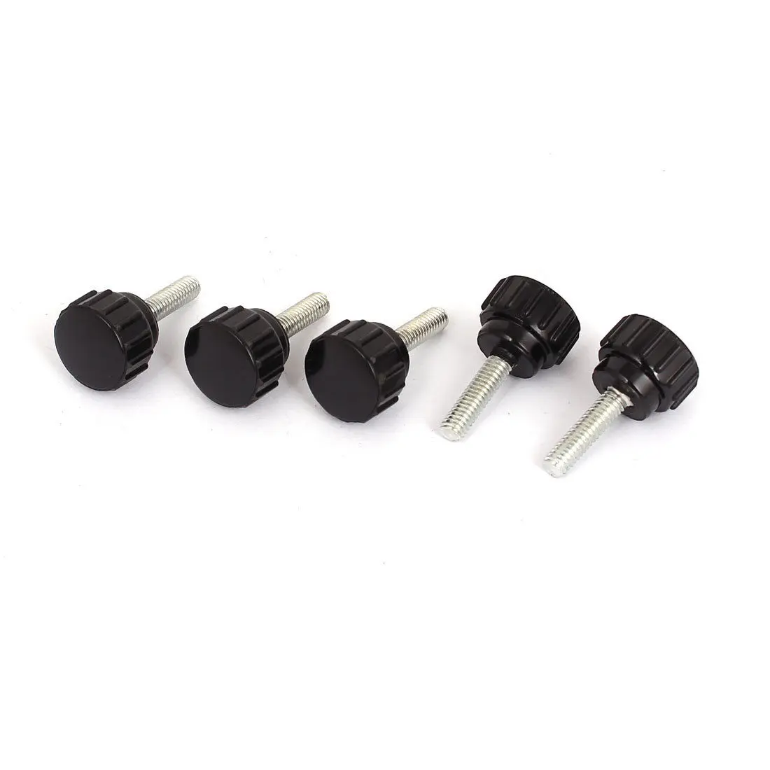 M4x15mm Male Threaded Screw on Plastic Round Head Clamping Knob Grip 5pcs LXM