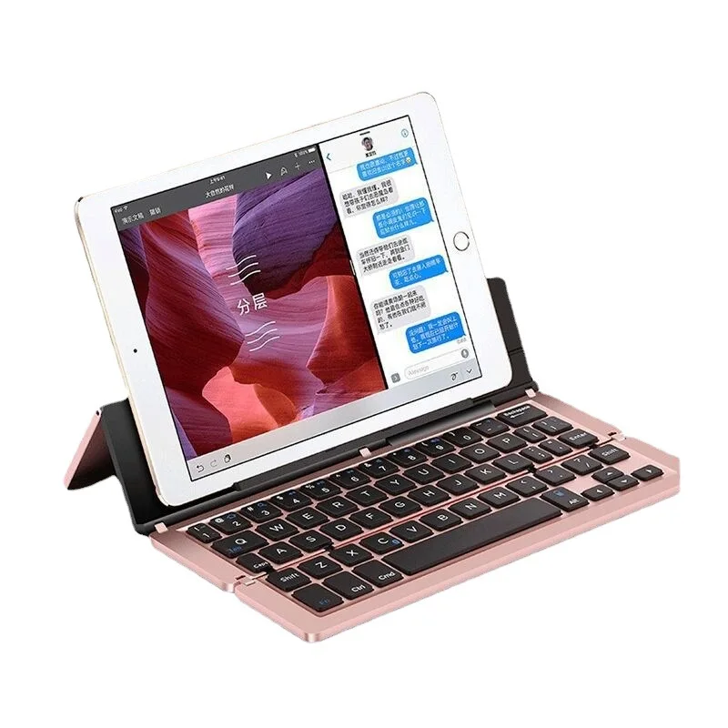 Mobile phone tablet three systems universal, wireless bluetooth keyboard, multimedia folding wireless keyboard