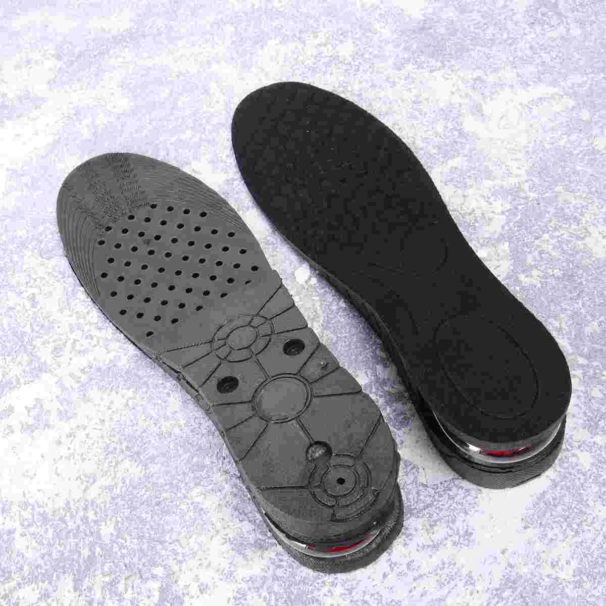 5cm Height 2-layer Adjustable Womens Invisible PU Increased Insoles Elevator Insoles Shoe Pads - Size 35-46(Black)