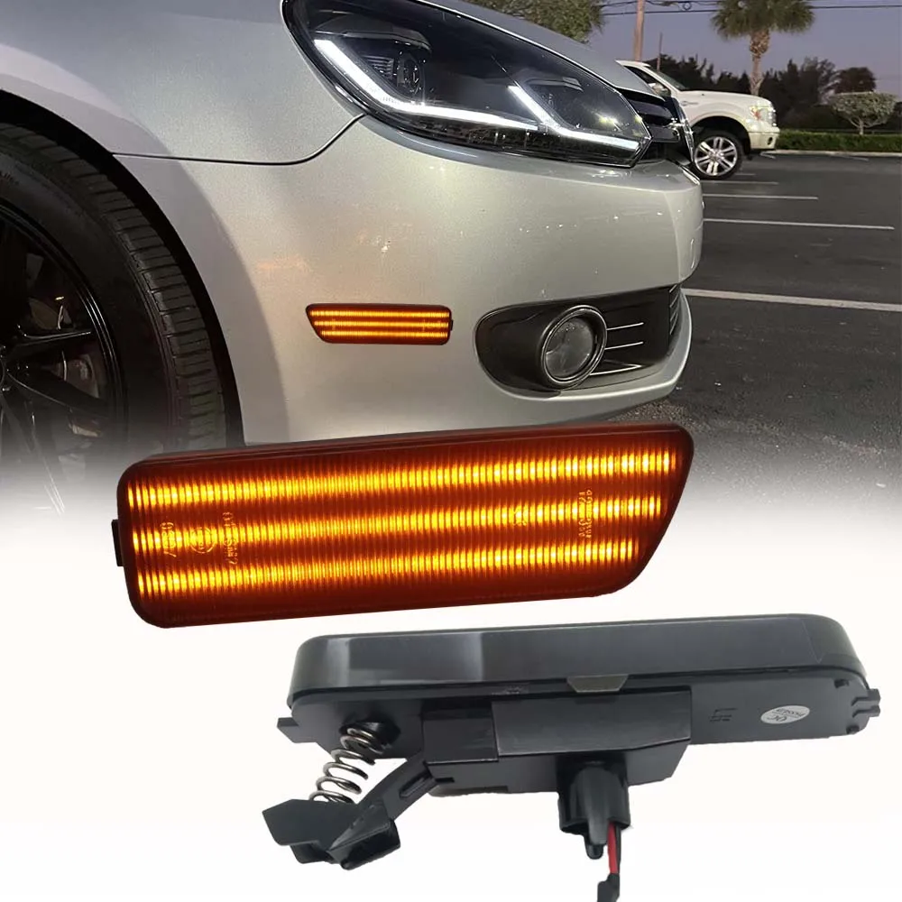 

Smoked Lens Amber LED Car Front Side marker Light For Volkswagen MKIV Golf MK4 GTI/R32 Gen4 Jetta Cabrio Fender Signal Light 12V