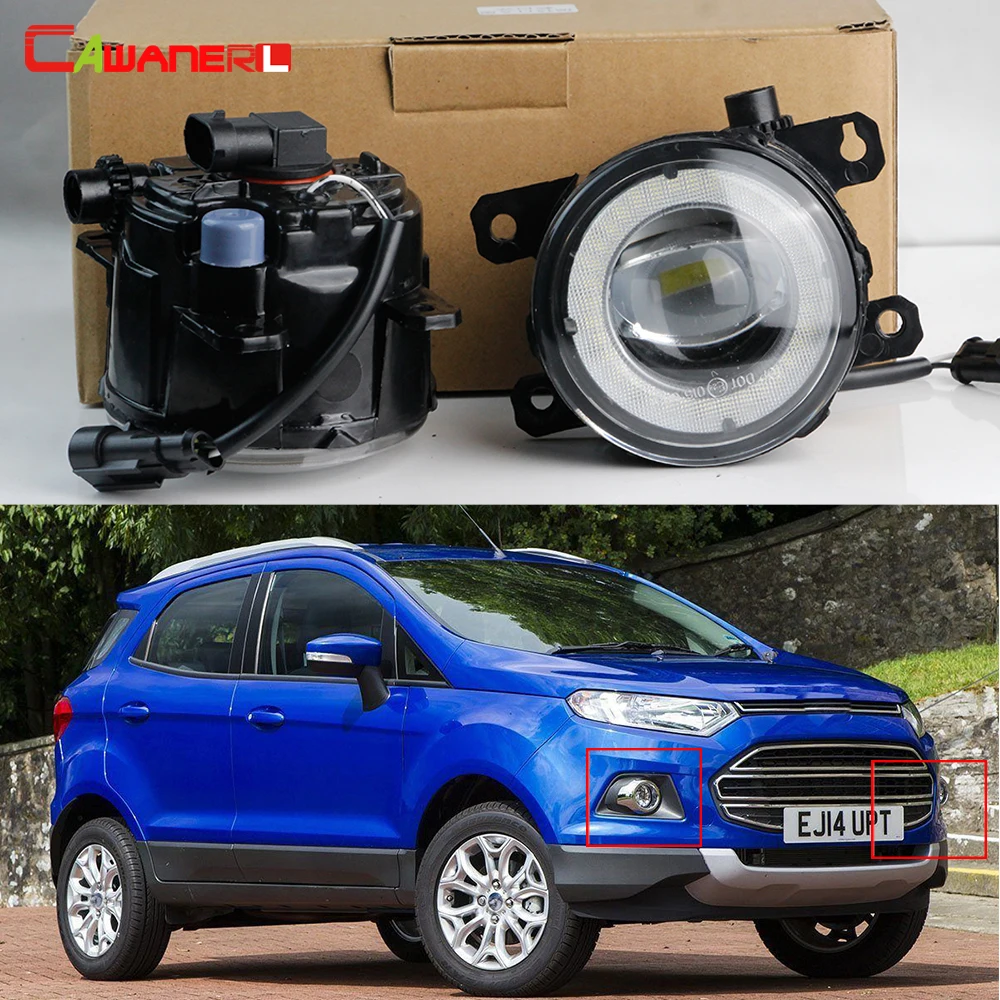 2 X Car Front Bumper Fog Light LED Angel Eye Daytime Running Light DRL 30W H11 12V For Ford EcoSport 2013 2014 2015 2016