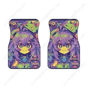 

Anime Girl 4pcs Universal Car Floor Mats All-Season Fashionable Auto Interio Absorbent Non-Slip Washable Car Floor Mats