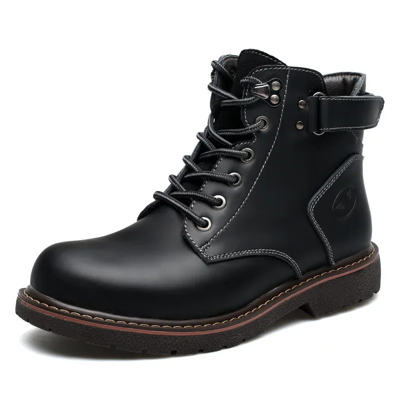 Luxury Men Ankle Boots Retro British High-top Men Boots Fashion High Quality Leather Shoes 2025 New Outdoor Men Motorcycle Boots