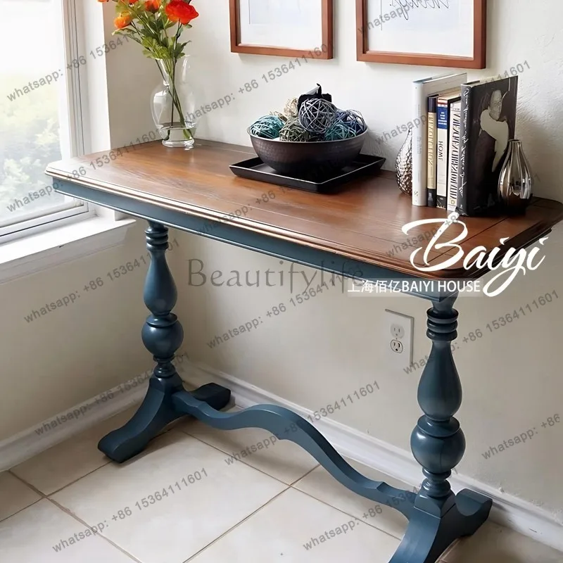 French retro all solid wood desk medieval high-end desk living room writing desk