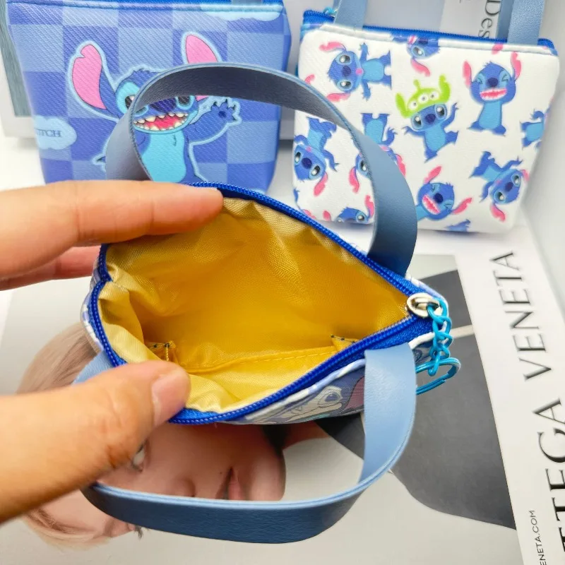 حقيبة يد كرتونية من Stitch، محفظة للعملات المعدنية، تصميم ليلو وستيتش من مادة البولي يوريثان الإبداعية، محفظة لطيفة لحامل بطاقة المفاتيح، حقيبة تخزين سماعات الأذن #3
