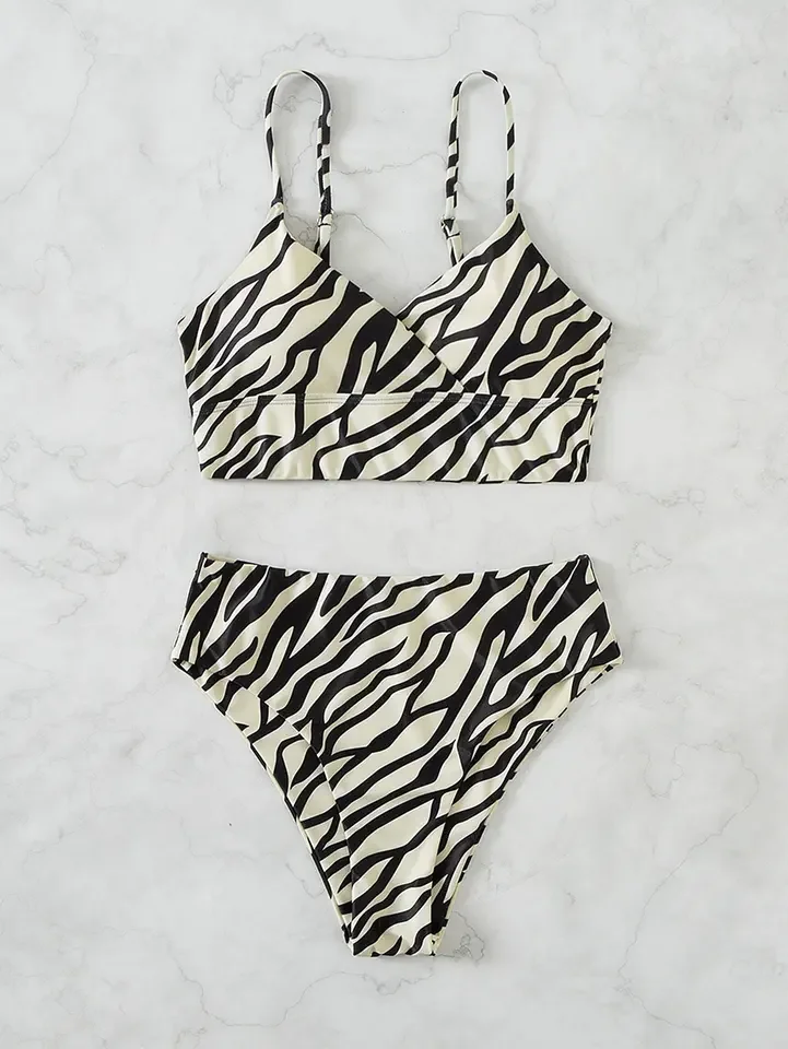 

Striped split bikini panels are new and creative, design swimsuits suitable for women