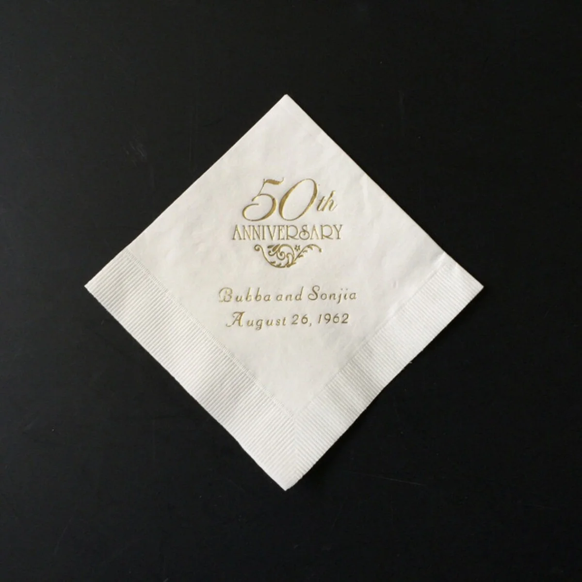 

50pcs 50th Anniversary Napkins Personalized Napkins Golden Anniversaries Party Supplies USA Decor Decorations