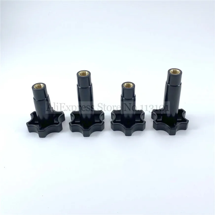 4 Pieces Black Tight Screw Nuts New Fittings Clamping Nuts M8 /M10 Soft Serve Ice Cream Machines Accessories Flower Form Knob