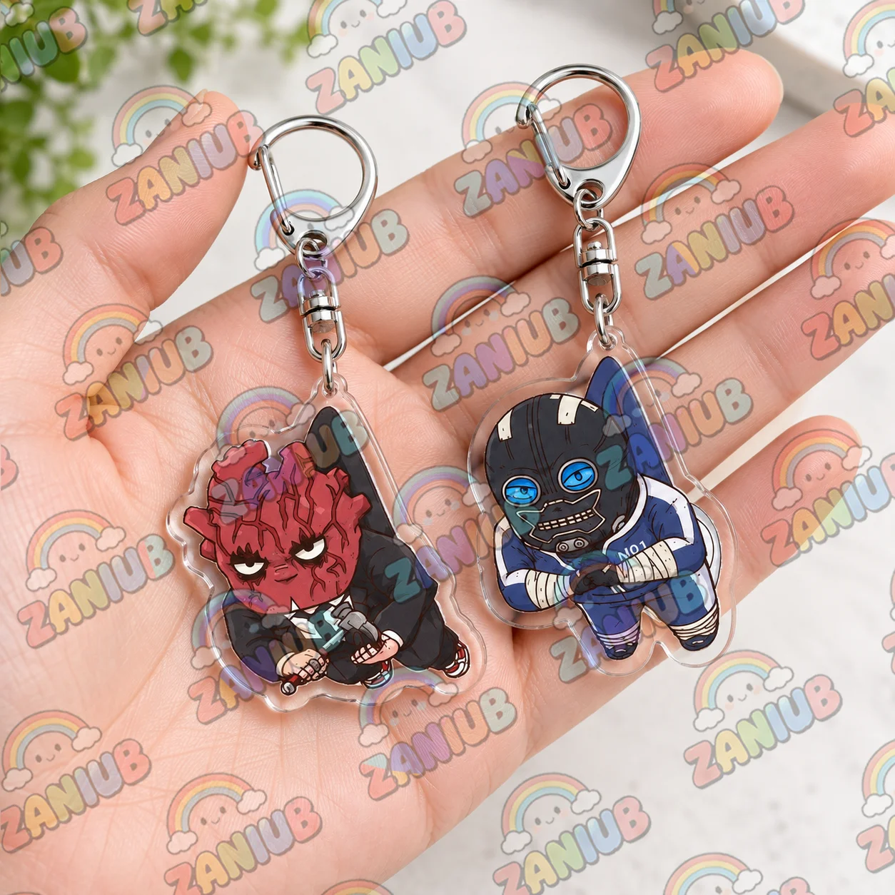 Popular Game Chibi Keychains Bag Charm Fujita Shin‌ Noi‌ Kaiman Nikaido Anime Keyrings Fans Friends Gaming Gifts