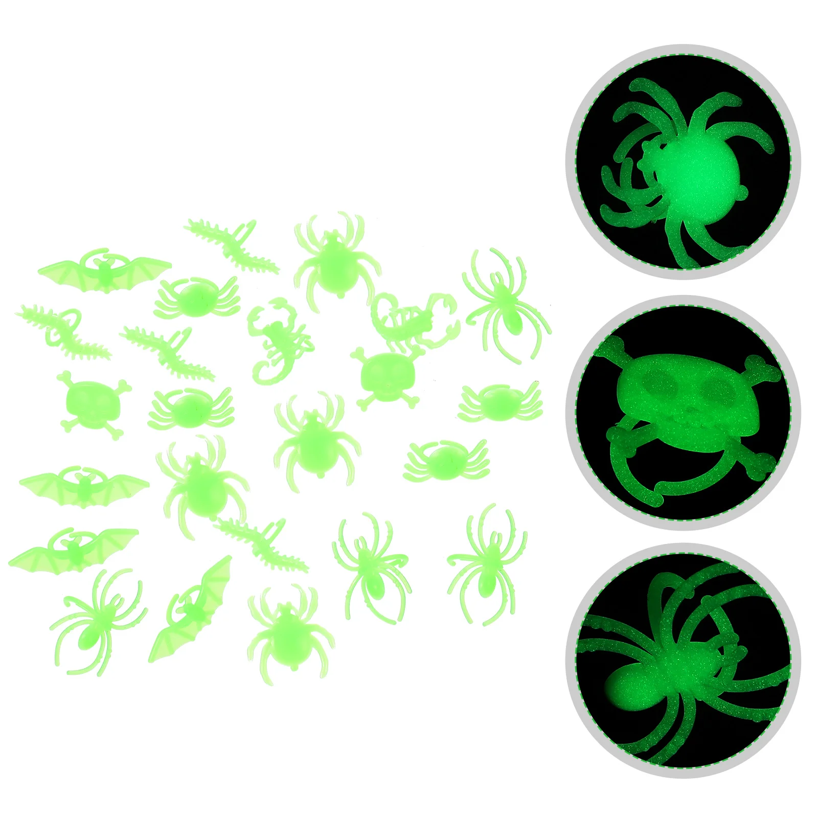 Halloween Costume Finger Ring Luminous Insect Toy Rings Spider for Kids Green Childrens Toys