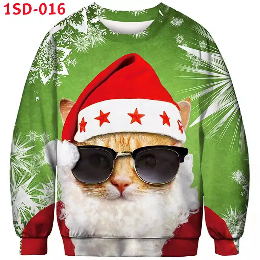 Christmas new printing round neck pullover sweater men and women lovers Ugly Christmas Sweater Autumn Winter Blouses Hot sales