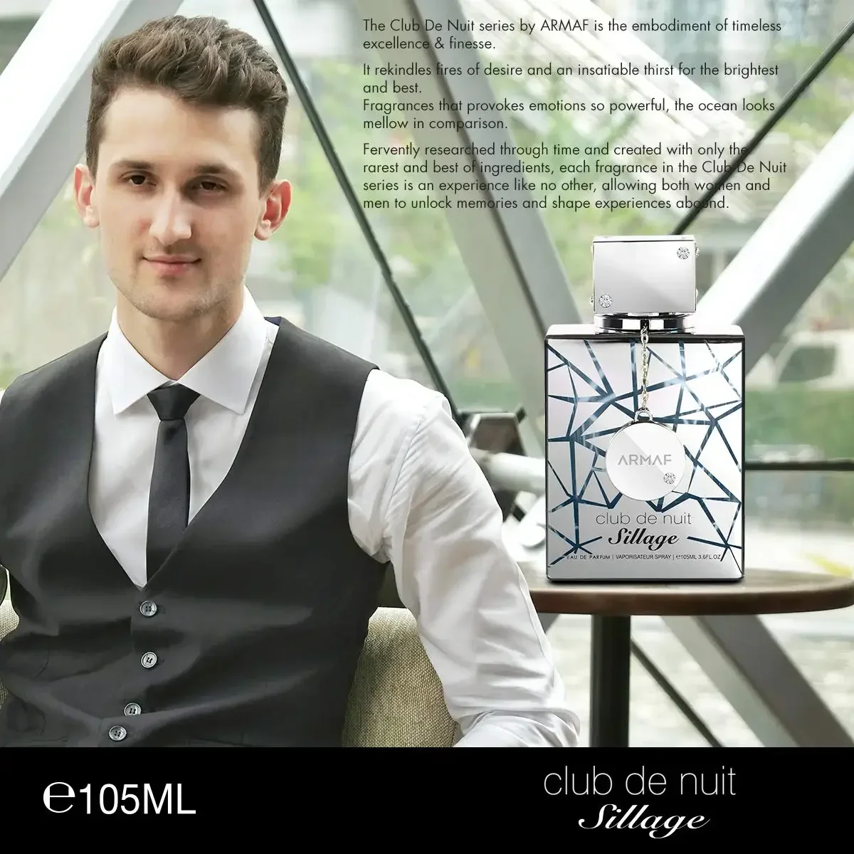 Armaf Club De Nuit Sillage EDP 3.6oz - عطر الحمضيات الطازجة يدوم طويلاً، هدية مثالية لعيد الهالوين للرجال والنساء #4