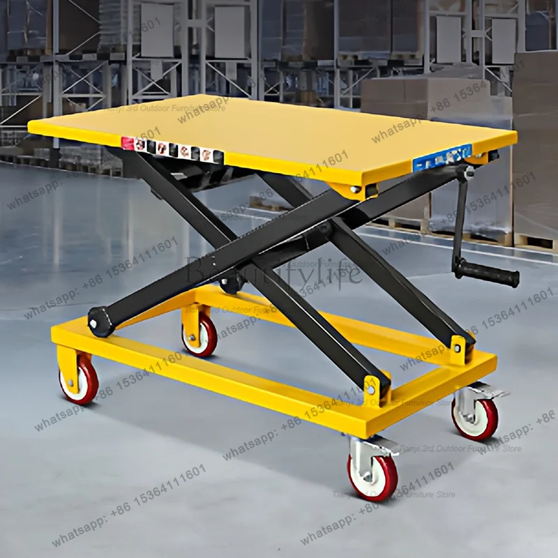 Creative Hand-Operated Lifting Platform Truck High-End Mobile Small Lift Workshops Flatbed Trolley Commercial Tool
