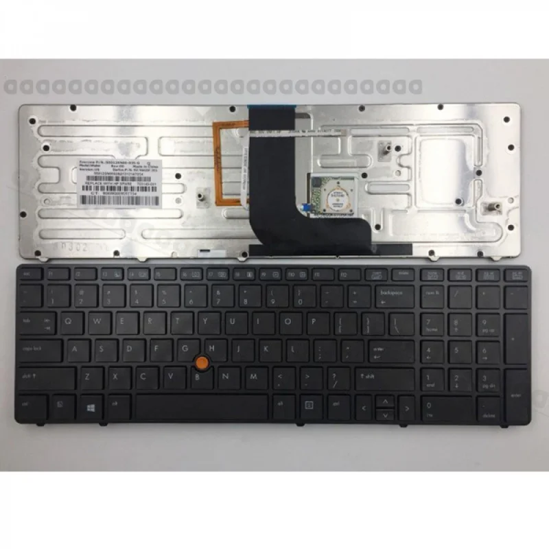 AZA + nuevo teclado retroiluminado para ordenador portátil con puntero para HP EliteBook 8760W 8770 8770W, estación de trabajo móvil, PN:701978-001 652554