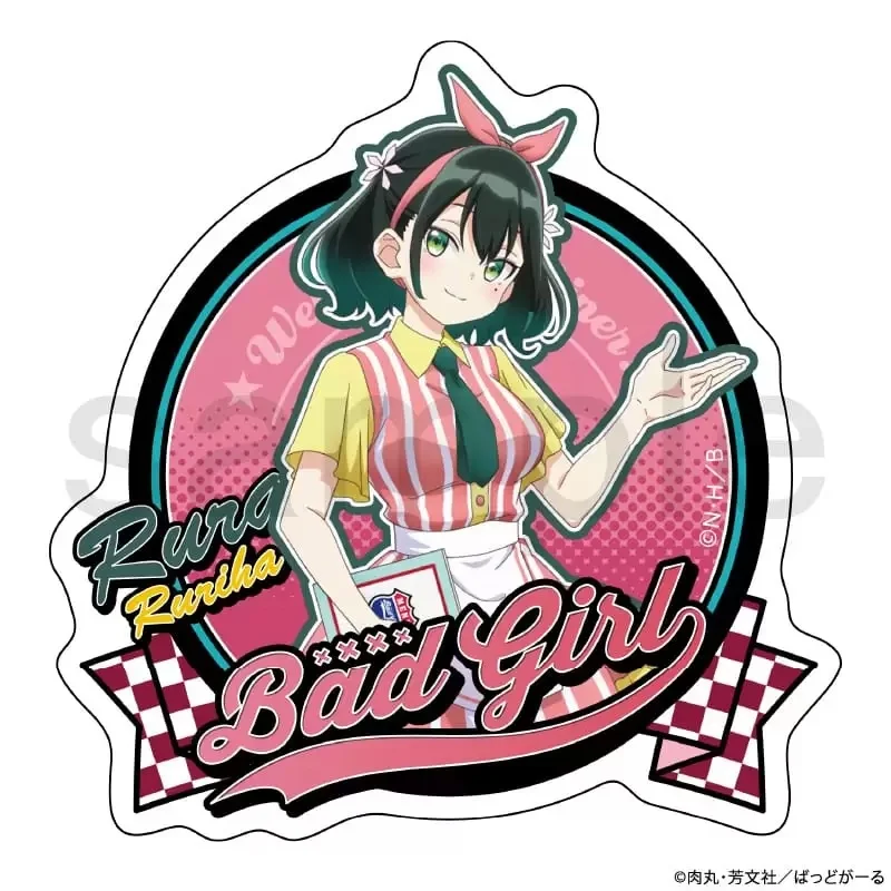 Bad girl Anime Student schoolbag hangers Waiter series Cute bag decoration items Collectibles HD Acrylic key ring keychain 6CM