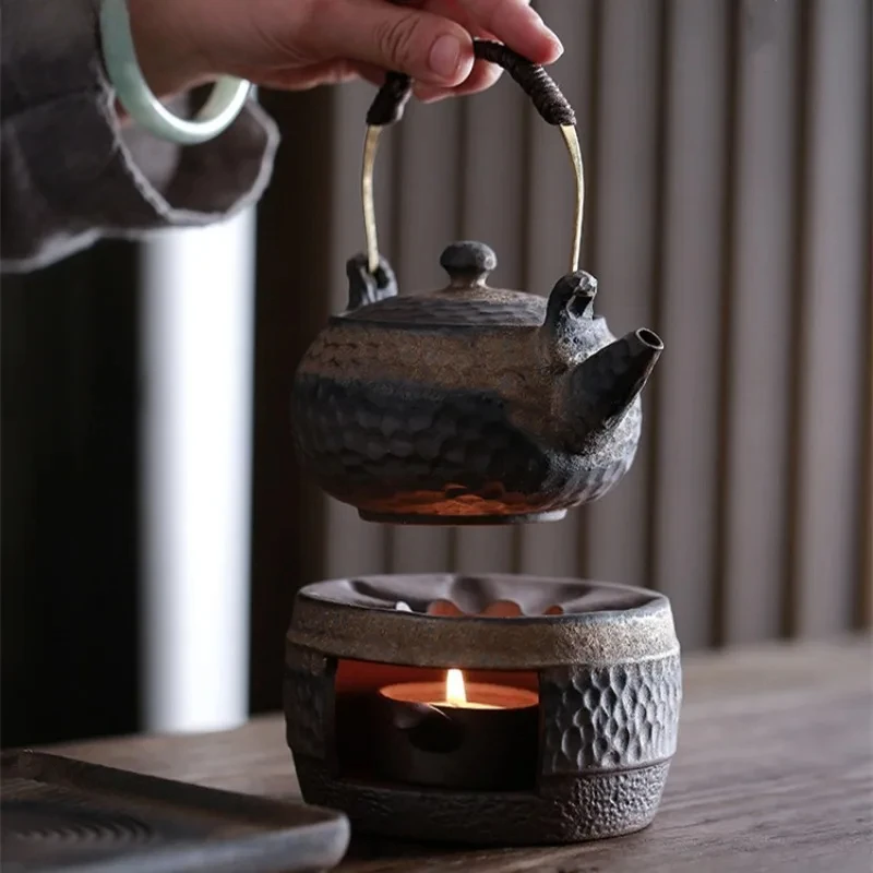 

Stoneware Warm Tea Stove Ceramic Teapot Handle Pot Heating Furnace Kettle Tea Making Utensils Boiling Teapot Set Home Teaware