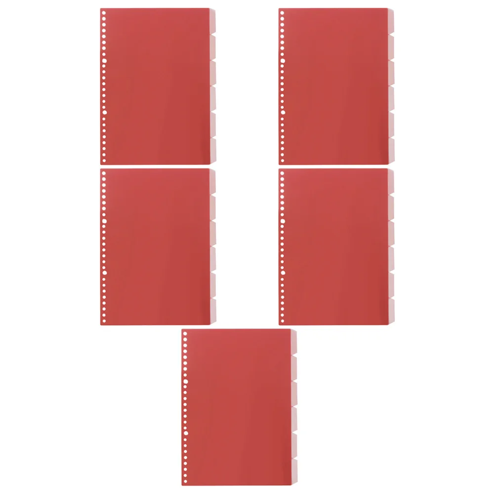 

5pcs Size Colorful Plastic B5 Notebook Binder Dividers Dividers Design Retro Binder Tabs Reusable Pages