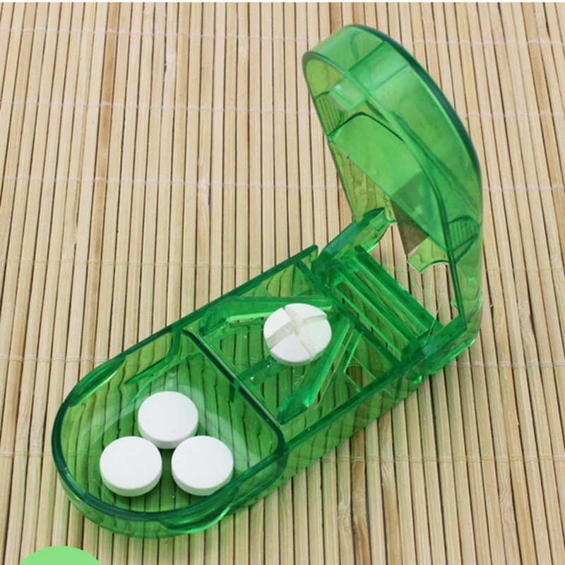 Medicine Pill Cutter Medicine Box Medicine Tablet Cutter Splitter Portable Compartment Pill Storage Box Health Care Pills Case