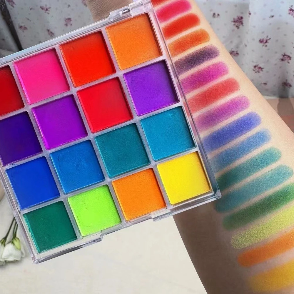 9/16 Colors Solid Eye Shadow Palette Gradient Rainbow Rub Powder Autumn&winter Bright Dyeing Pigment For Body/Nail/Eyes Makeup