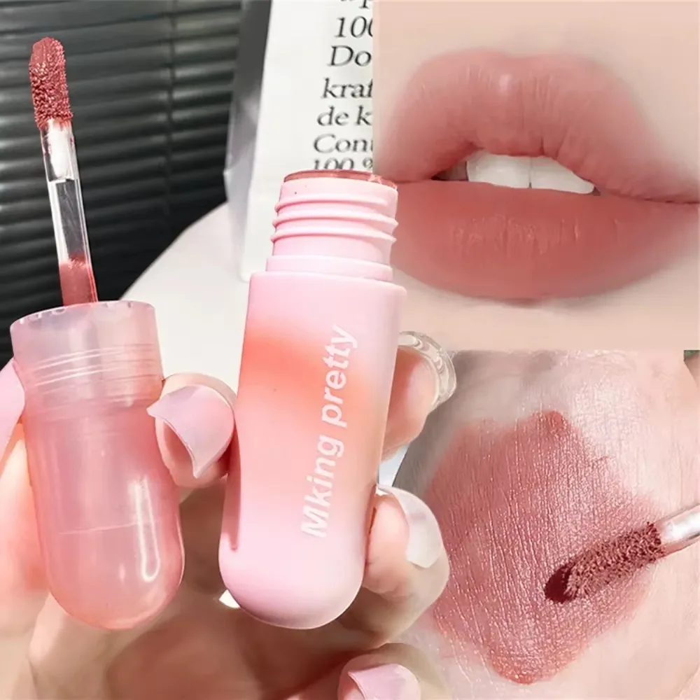 Sexy Waterproof Lip Mud Lasting Non Stick Lip Gloss Strawberry Red Velvet Matte Lipstick Women